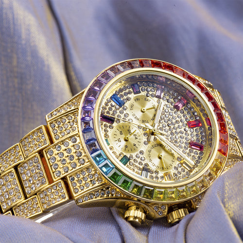 Iced Day-Date Watch